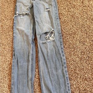 Distressed Blue Jeans